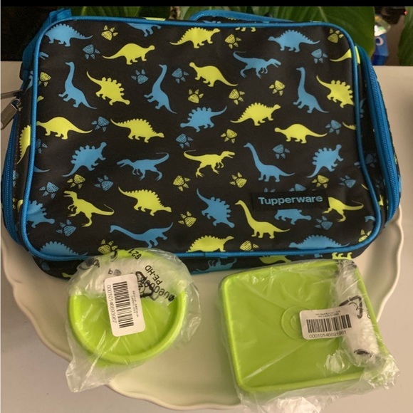 Tupperware Boys Dinasaur Lunch Bag with containers - Picture 2 of 6
